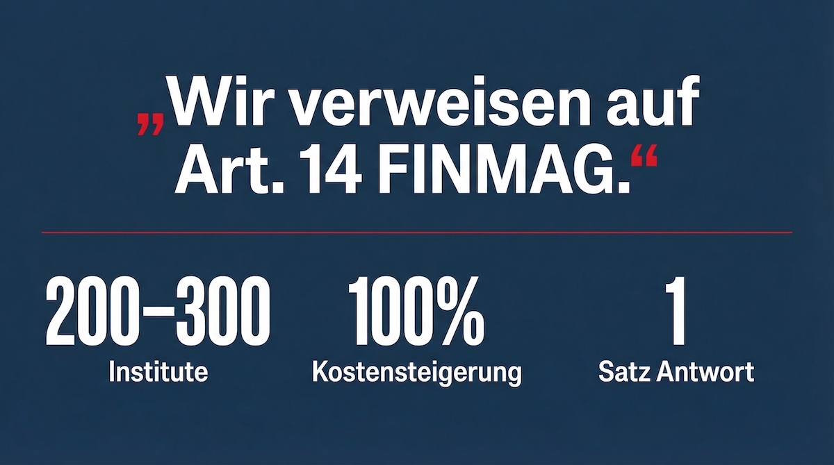 «Wir verweisen auf Art. 14 FINMAG.» 